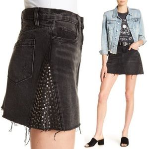 BlankNYC studded black denim skirt